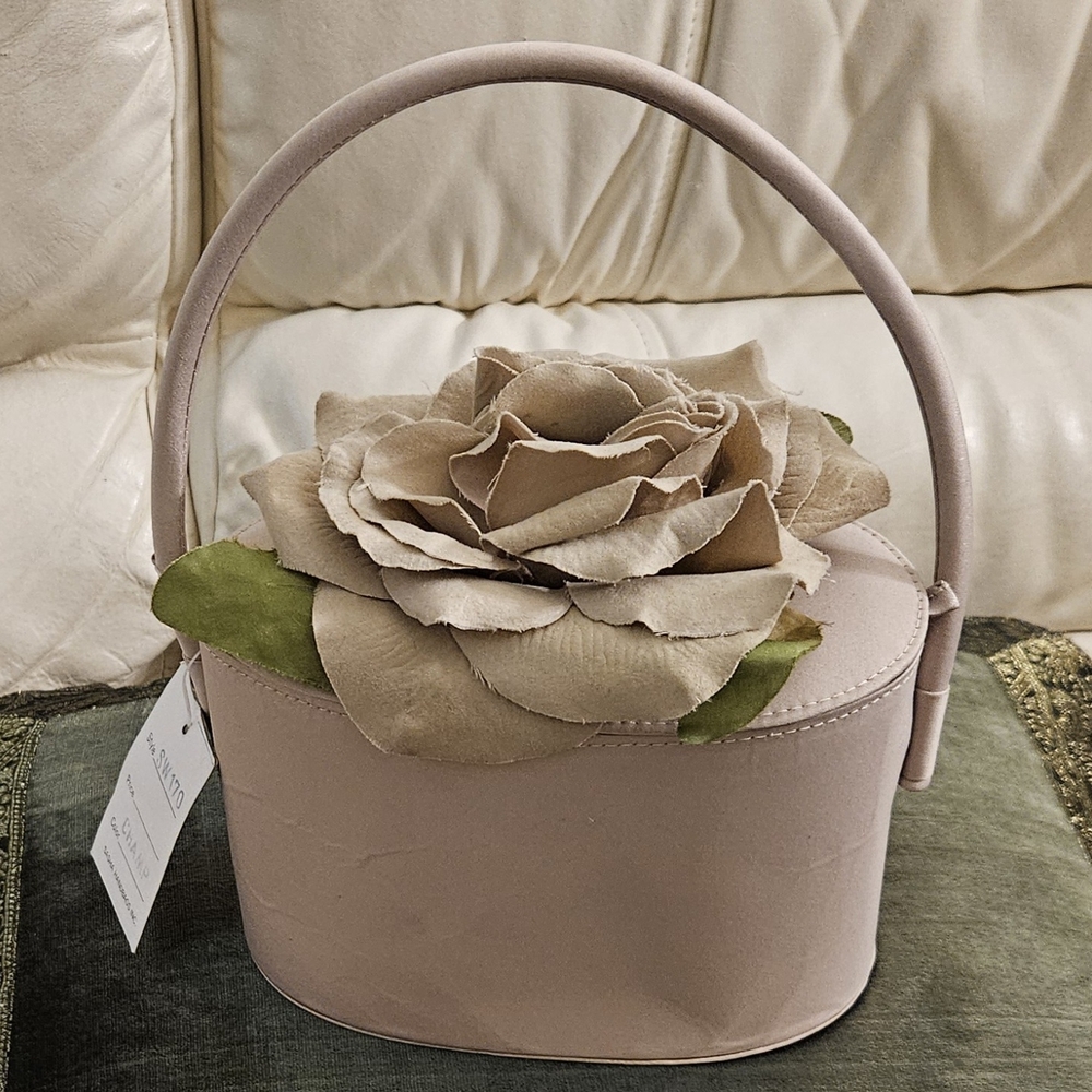 Beige Y2K Sasha Handbags Inc NY Handmade Small Gift Box Container NWT